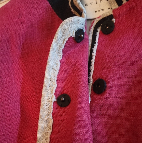 Charles Nolan Red Off White And Black Jacket/Blazer with Snap.buttons Size 12 - Picture 5 of 9